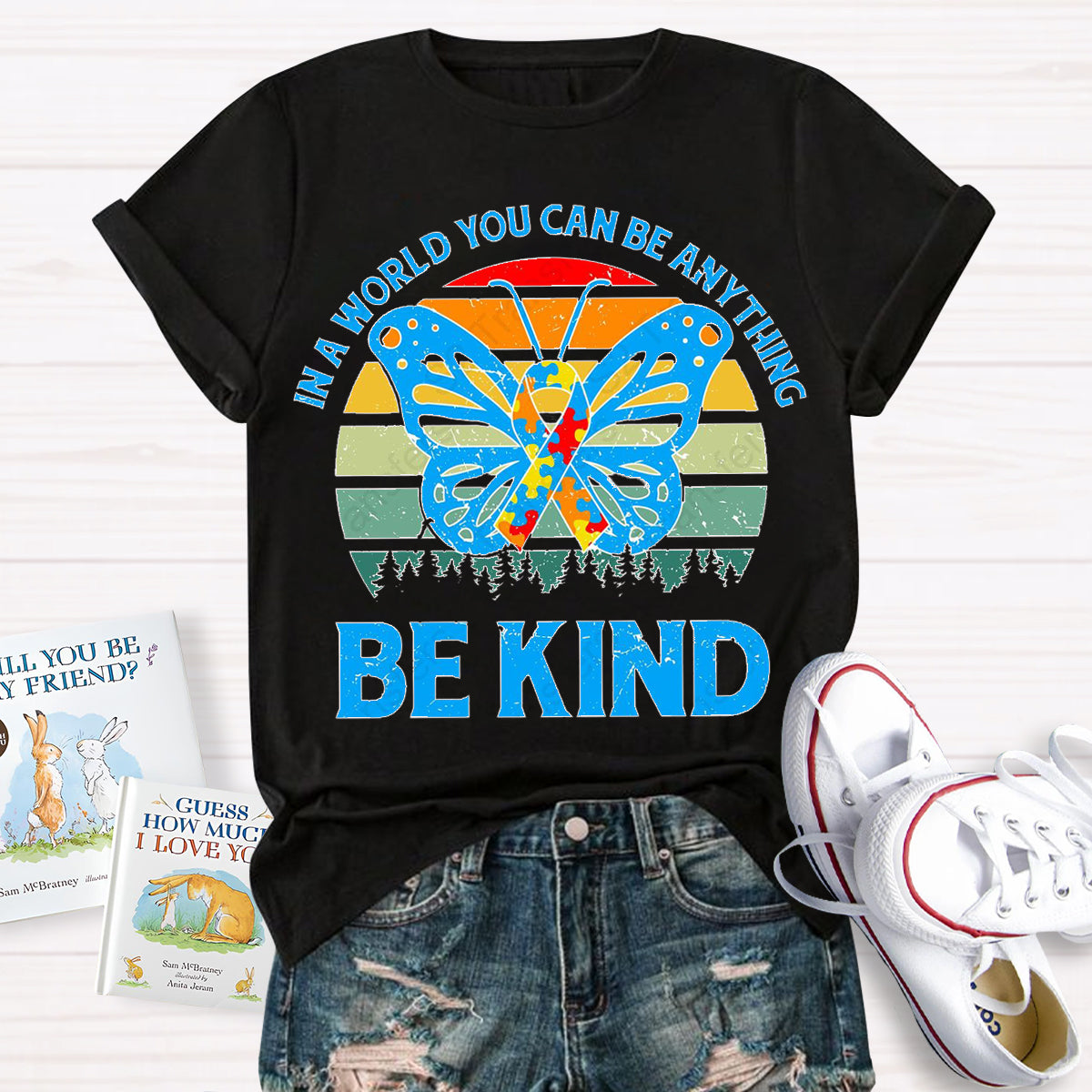 In A Word You Can Be Anything Be Kind Teacher T-Shirt