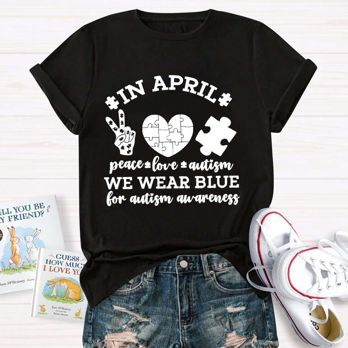 We Wear Blue For Autism Awareness T-Shirt