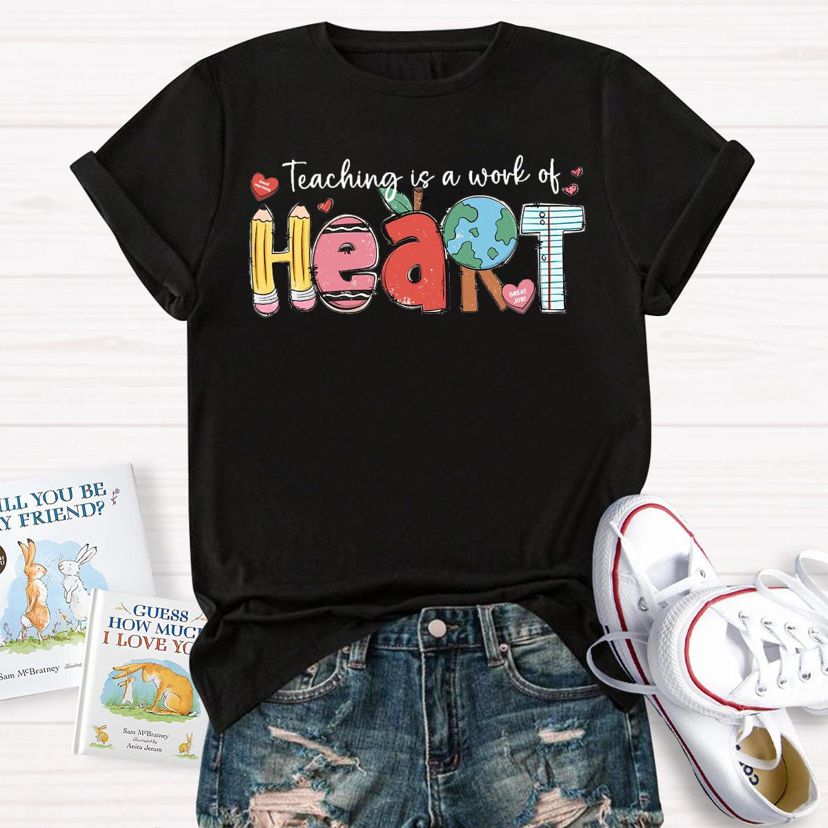 Teaching Is A Work Of Heart Teacher T-Shirt