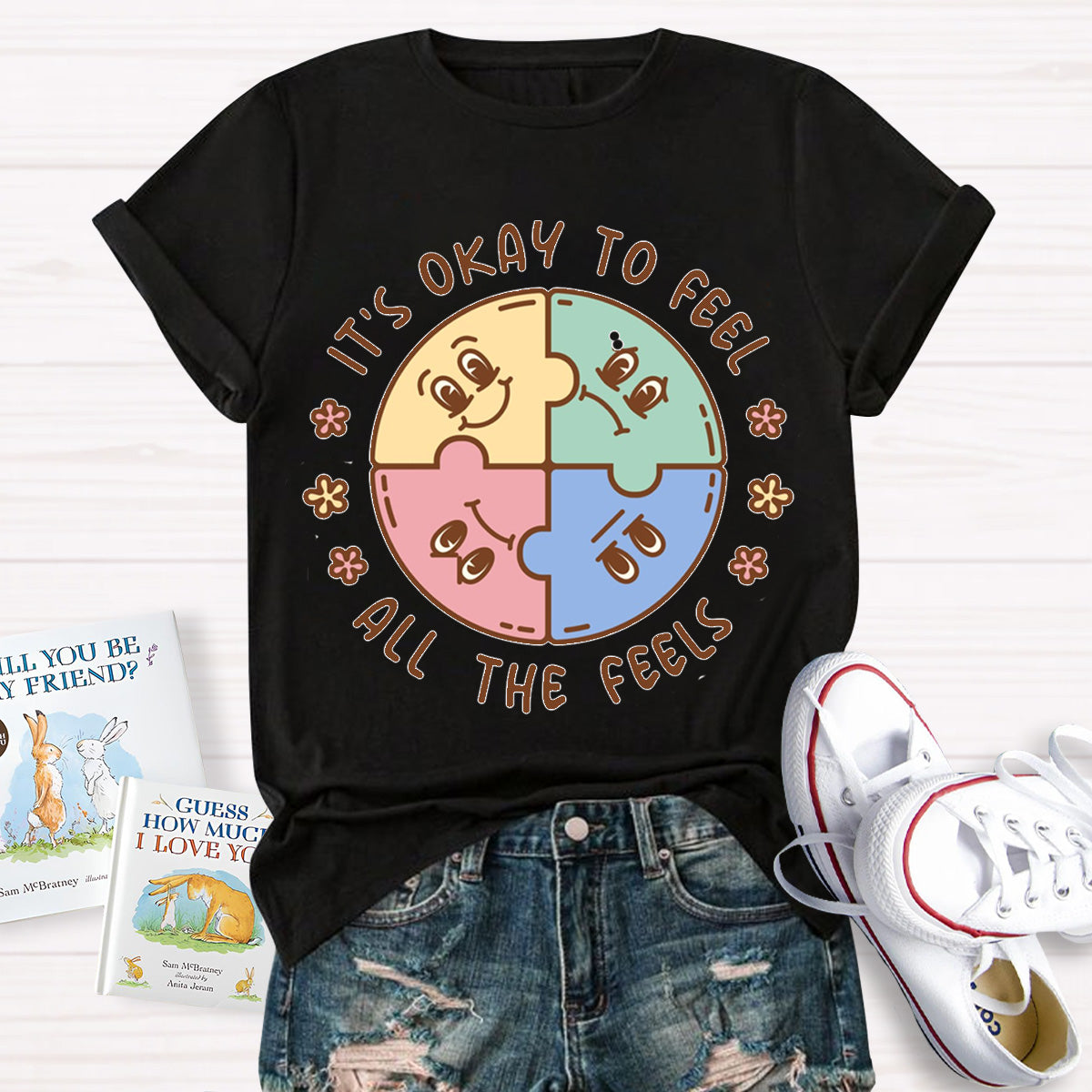 It's Okay To Feel All The Feels ABA Therapist Teacher T-Shirt