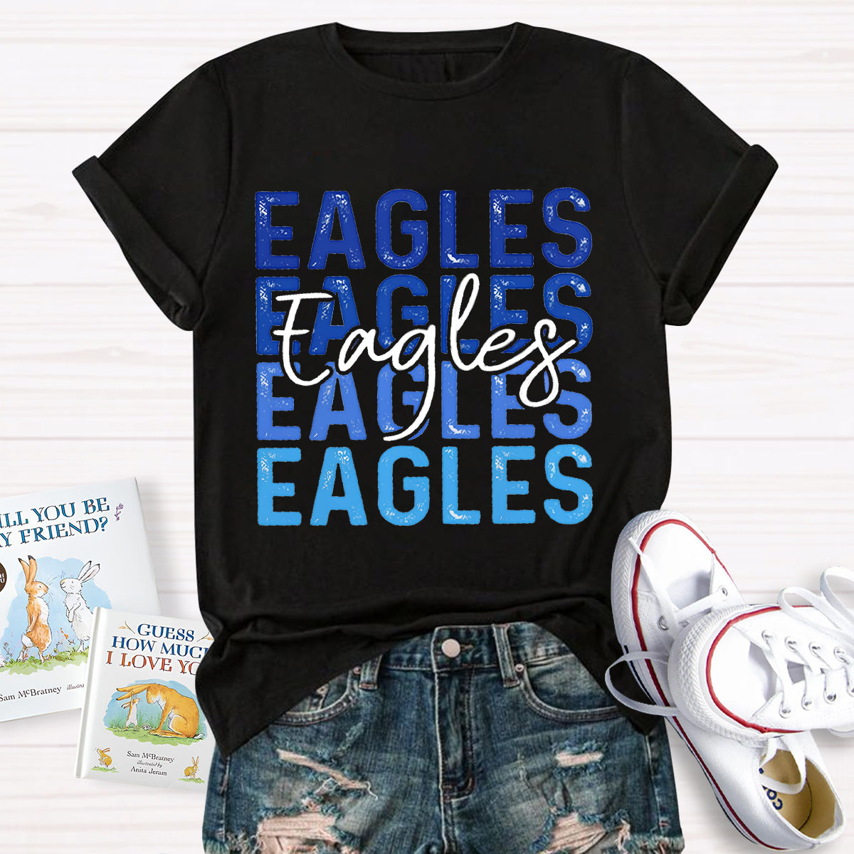 Personalized School Mascot Eagles Teacher T-Shirt