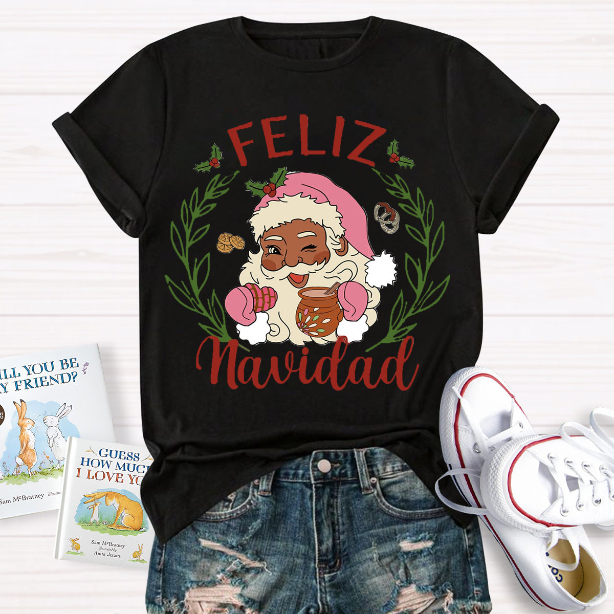 Feliz Navidad Santa Claus Spanish Teacher T-Shirt