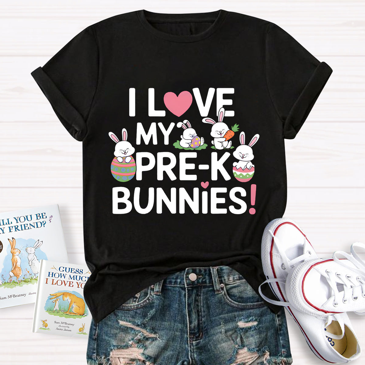 Personalized Grade I love My Bunnies Teacher T-Shirt