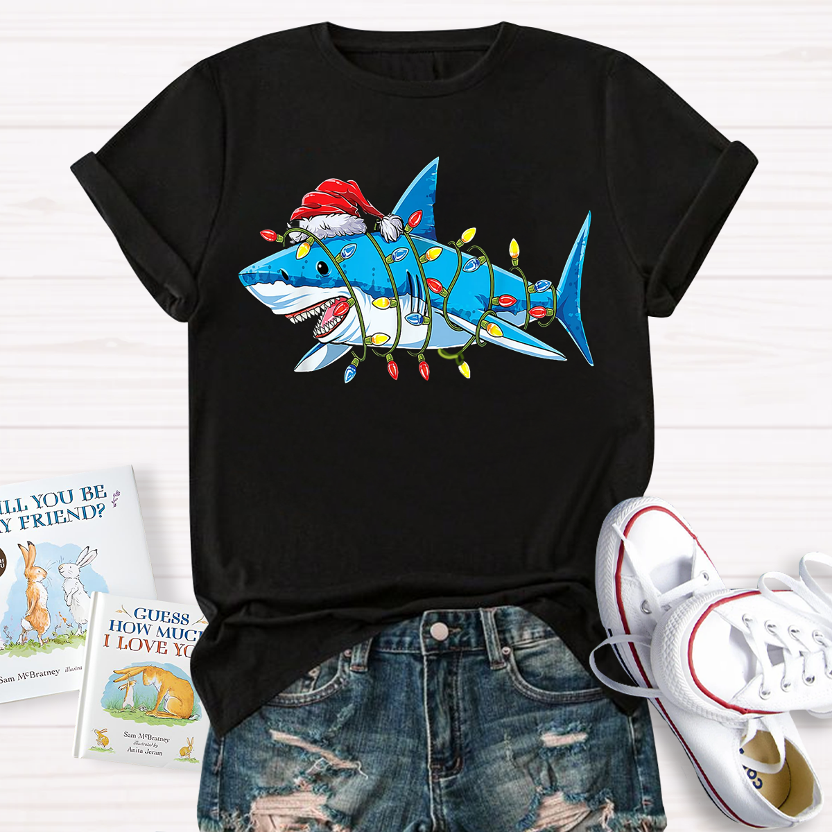 Christmas Shark Lights T-Shirt