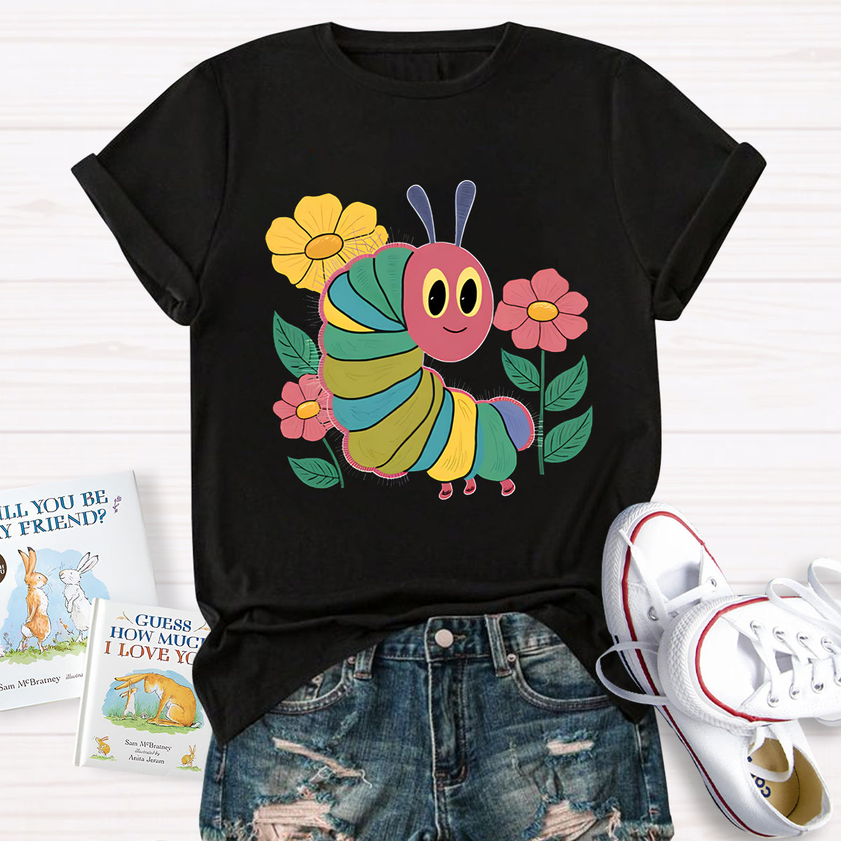 Flowers And Hungry Caterpillar Teacher T-Shirt