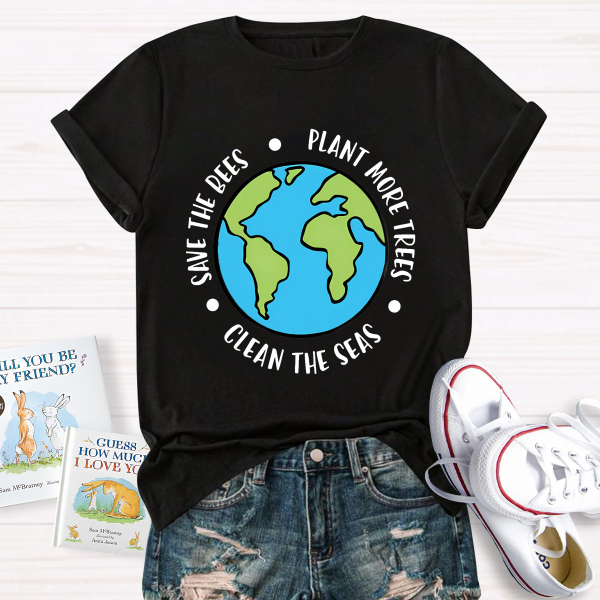 Plant More Trees Clean The Seas Save The Bees T-Shirt