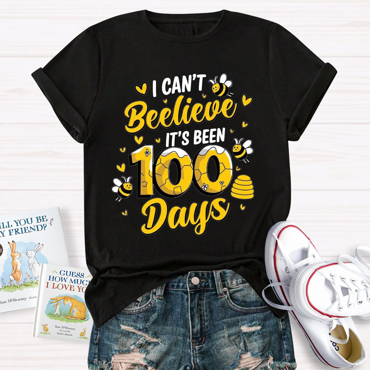 I Can't Believe It's Been 100 Days Cute Bees T-Shirt