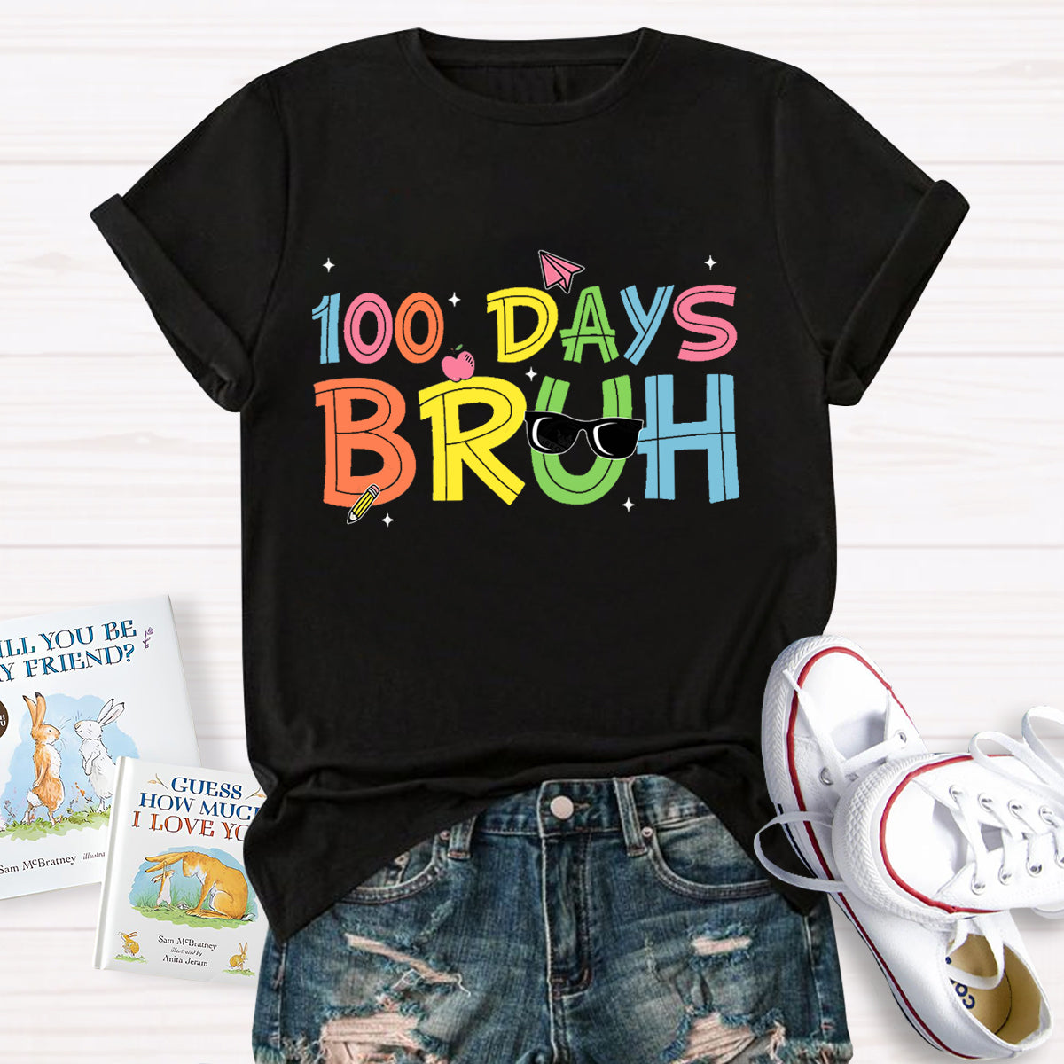 100 Days Bruh Teacher T-Shirt