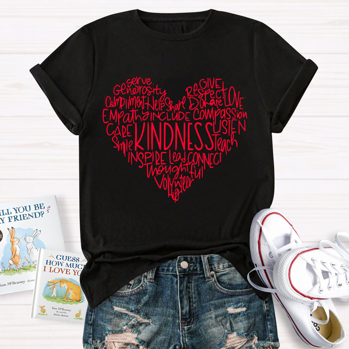 Kindness Teach Smile Teacher T-Shirt