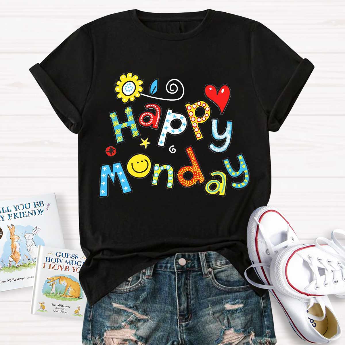 Personalized Day of the Week Happy Monday Funny Design T-Shirt