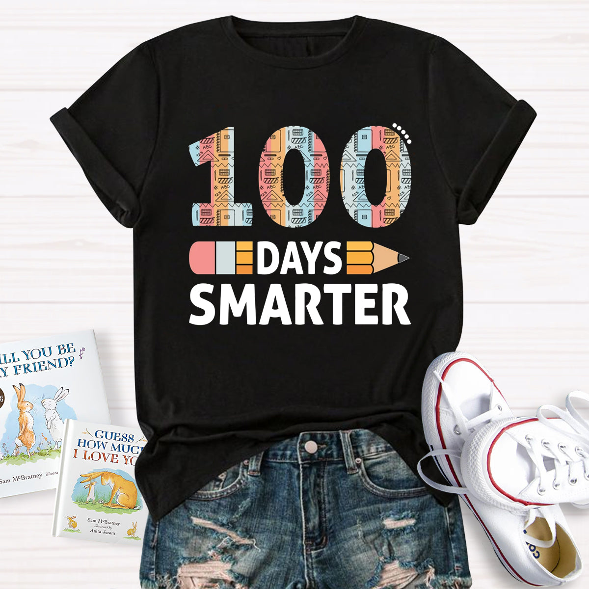 100 Days Smarter Pencil Teacher T-Shirt