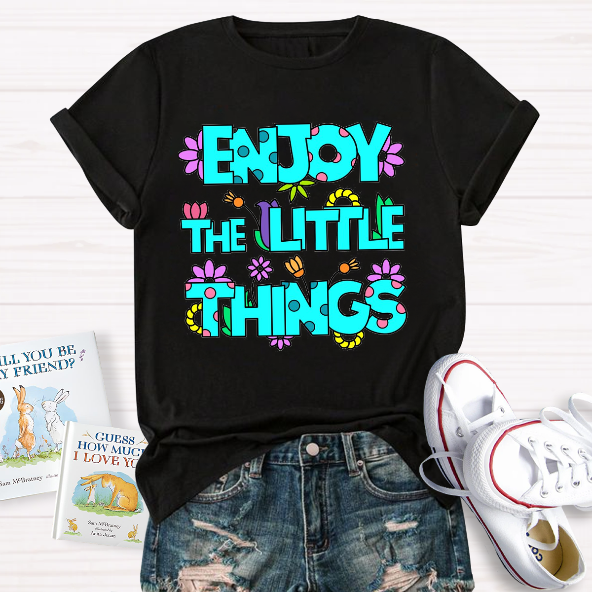 Enjoy The Little Things Cute Letters T-Shirt