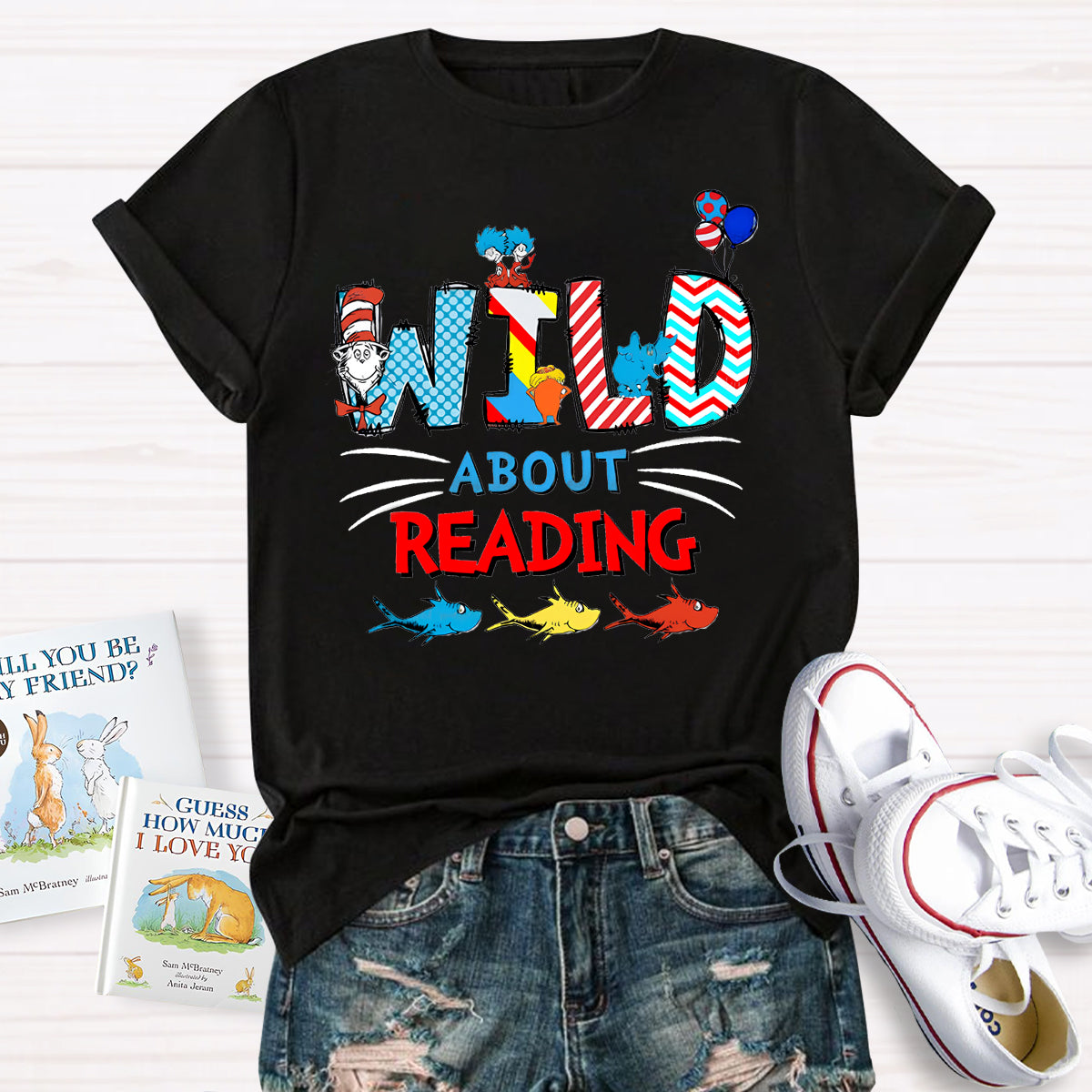 Wild About Reading Teacher T-Shirt