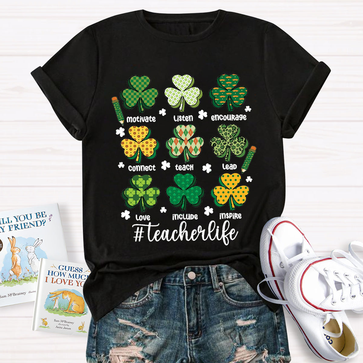 Teacher St Patrick's Day Motivate Listen T-Shirt