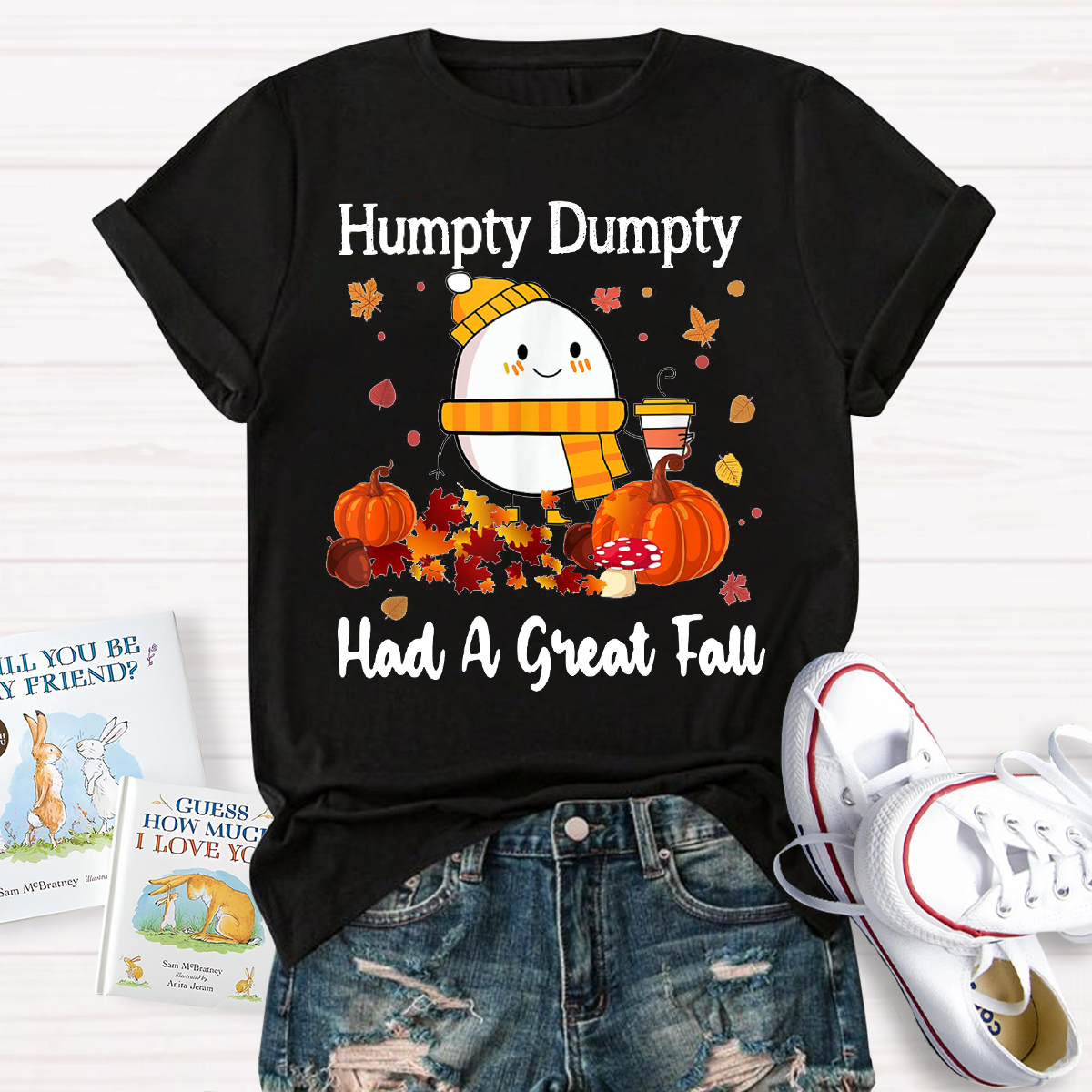 Humpty Happy Autumn Happy Fall Pumpkin T-Shirt