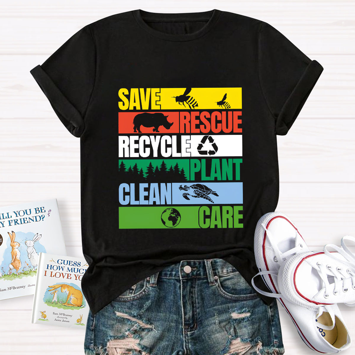 Save Rescue Recycle Plant Clean Care T-Shirt