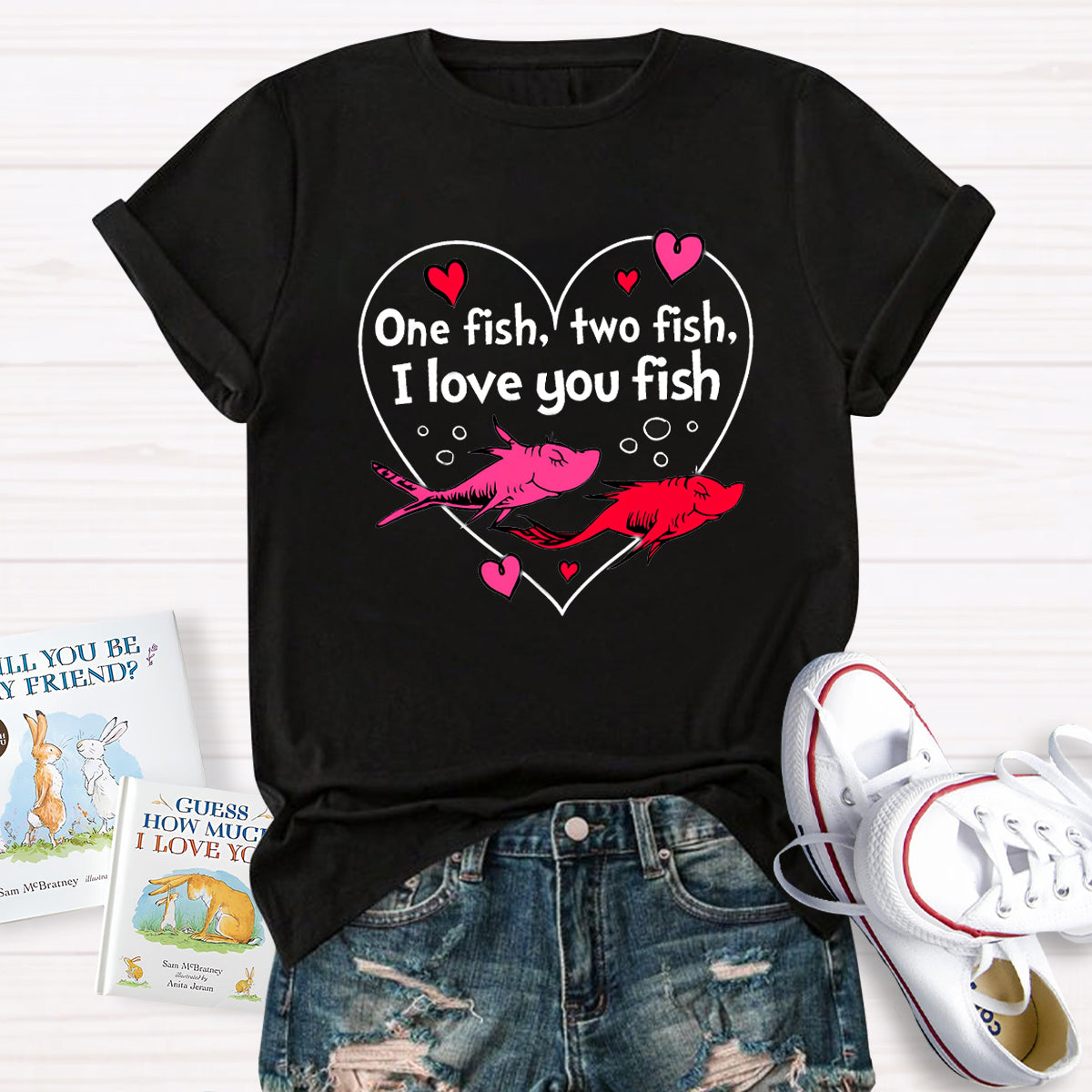 One Fish Two Fish I Love You Fish Teacher T-Shirt