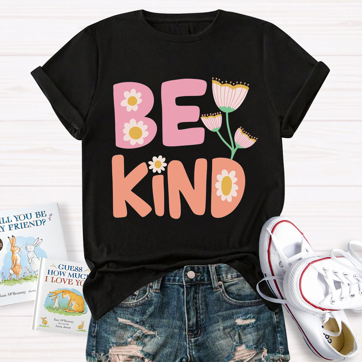 Be Kind Pink Flower Teacher T-Shirt