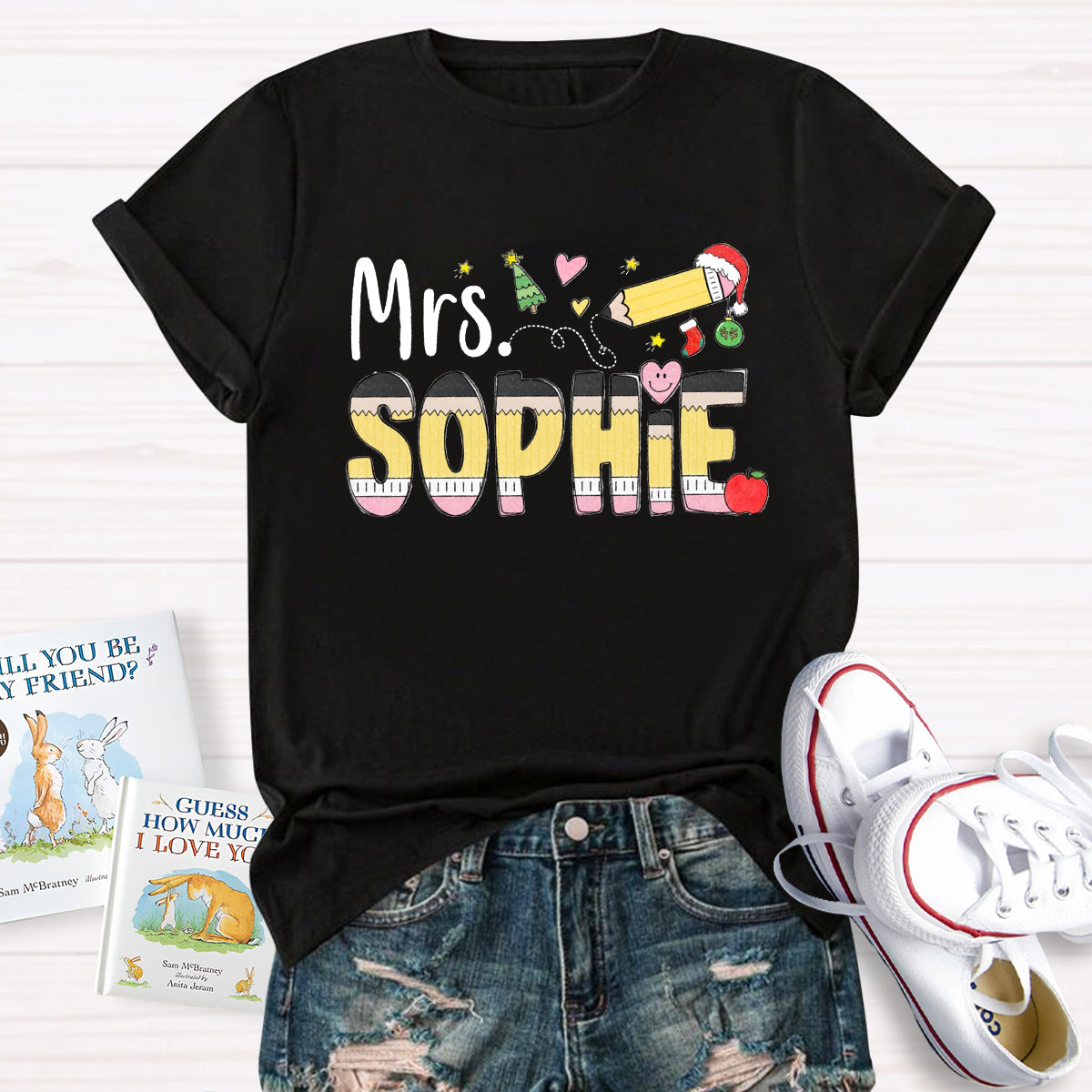 Personalized Christmas Name Sophie Teacher T-Shirt