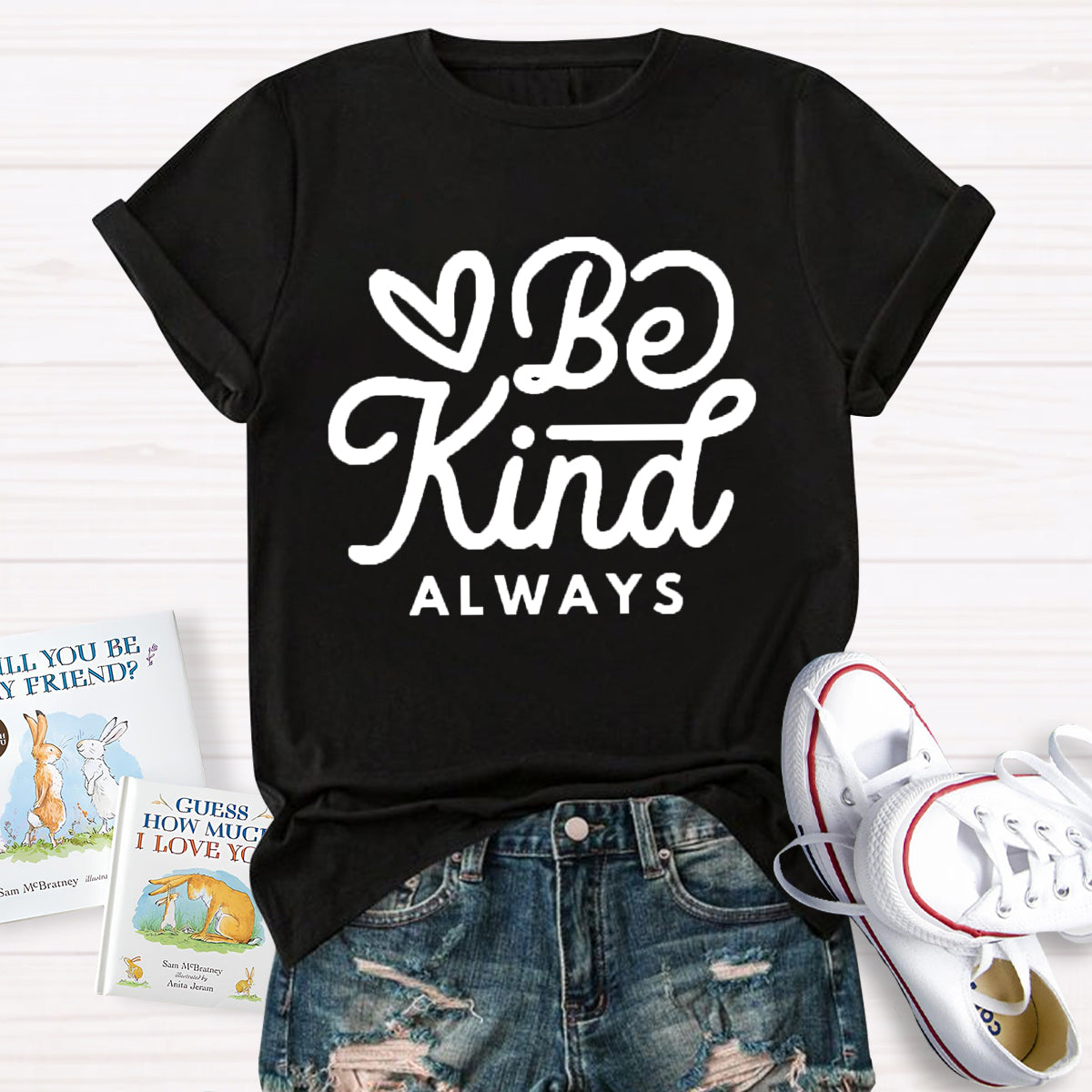 Be Kind Always Heart Printed T-Shirt