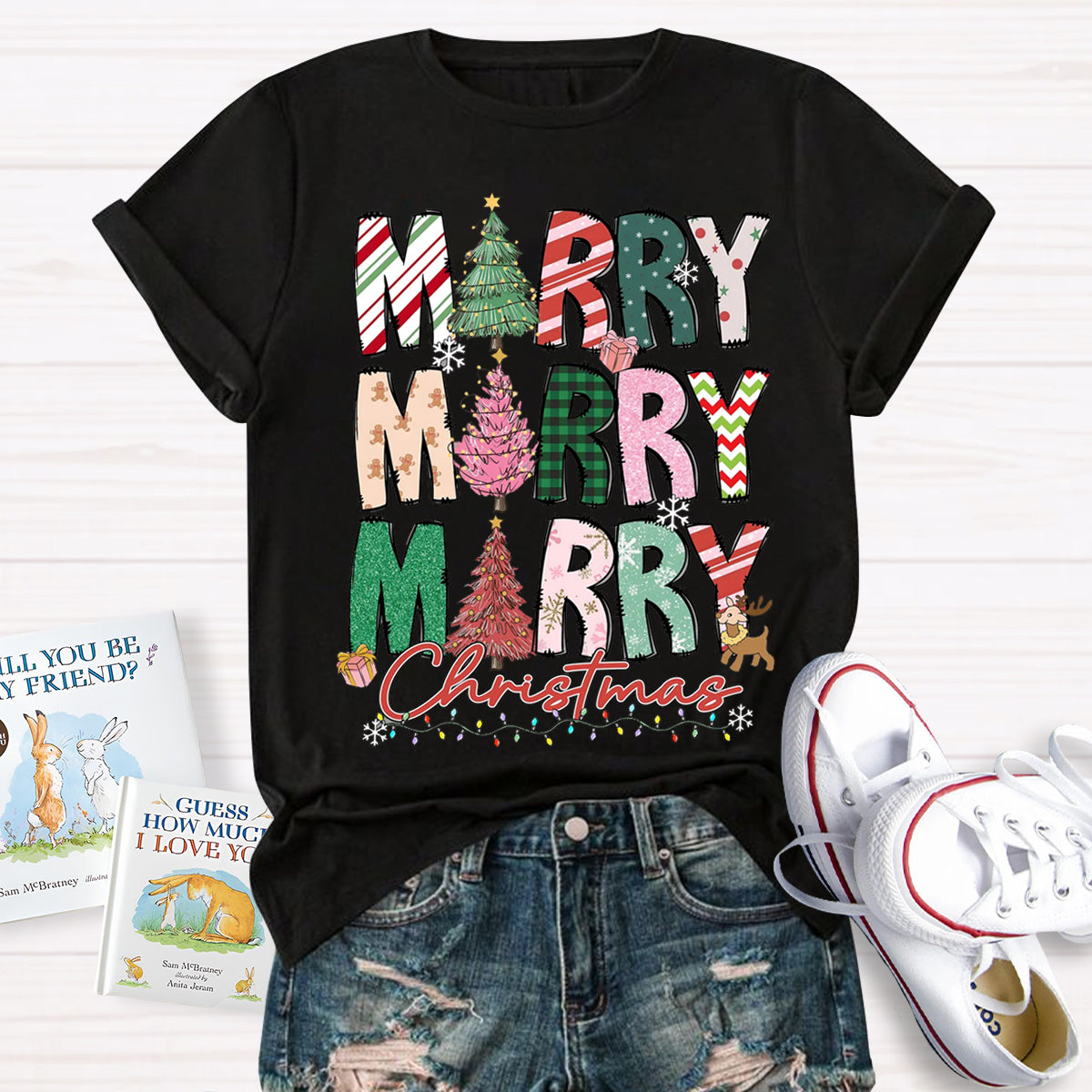 Merry And Bright Teacher T-Shirt