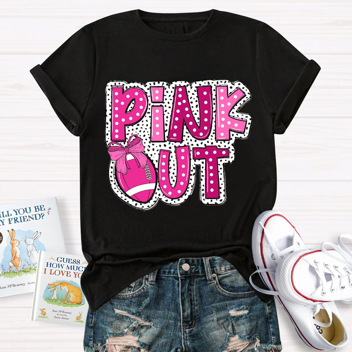 Pink Out Football  T-Shirt