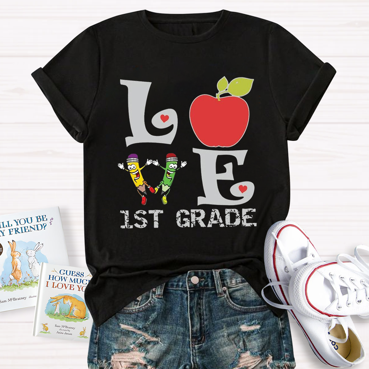 Personalized Grade And Funny Love Teacher T-Shirt