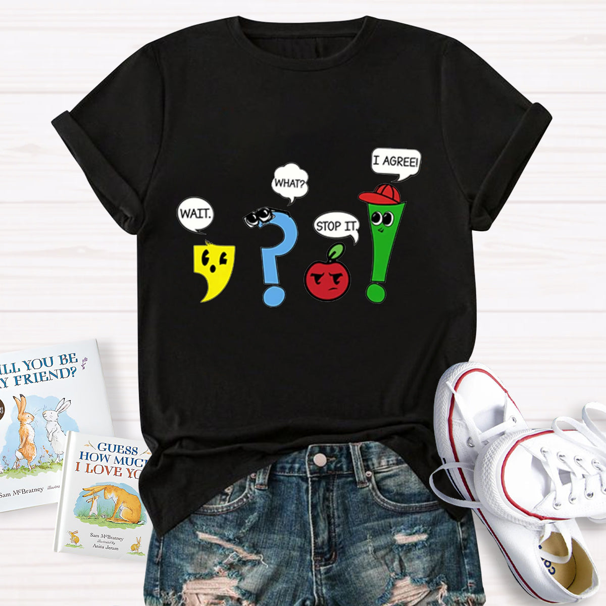 Wait What Stop It I Agree Funny Grammar Teacher T-Shirt