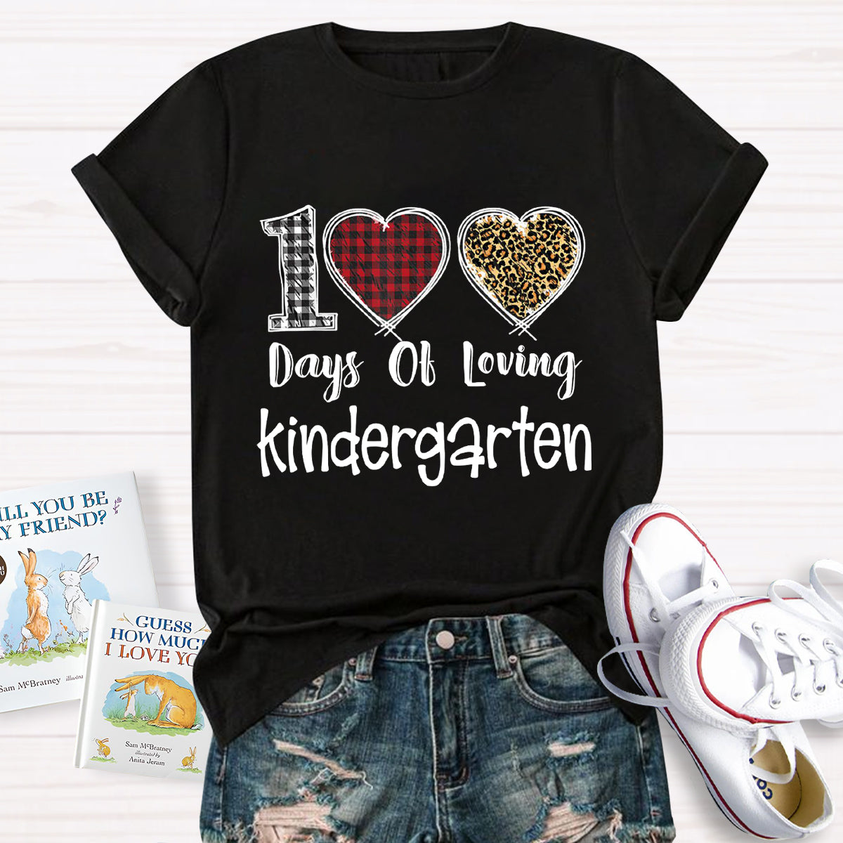 Personalized Grade 100 Days Of Loving Kindergarten Teacher T-Shirt