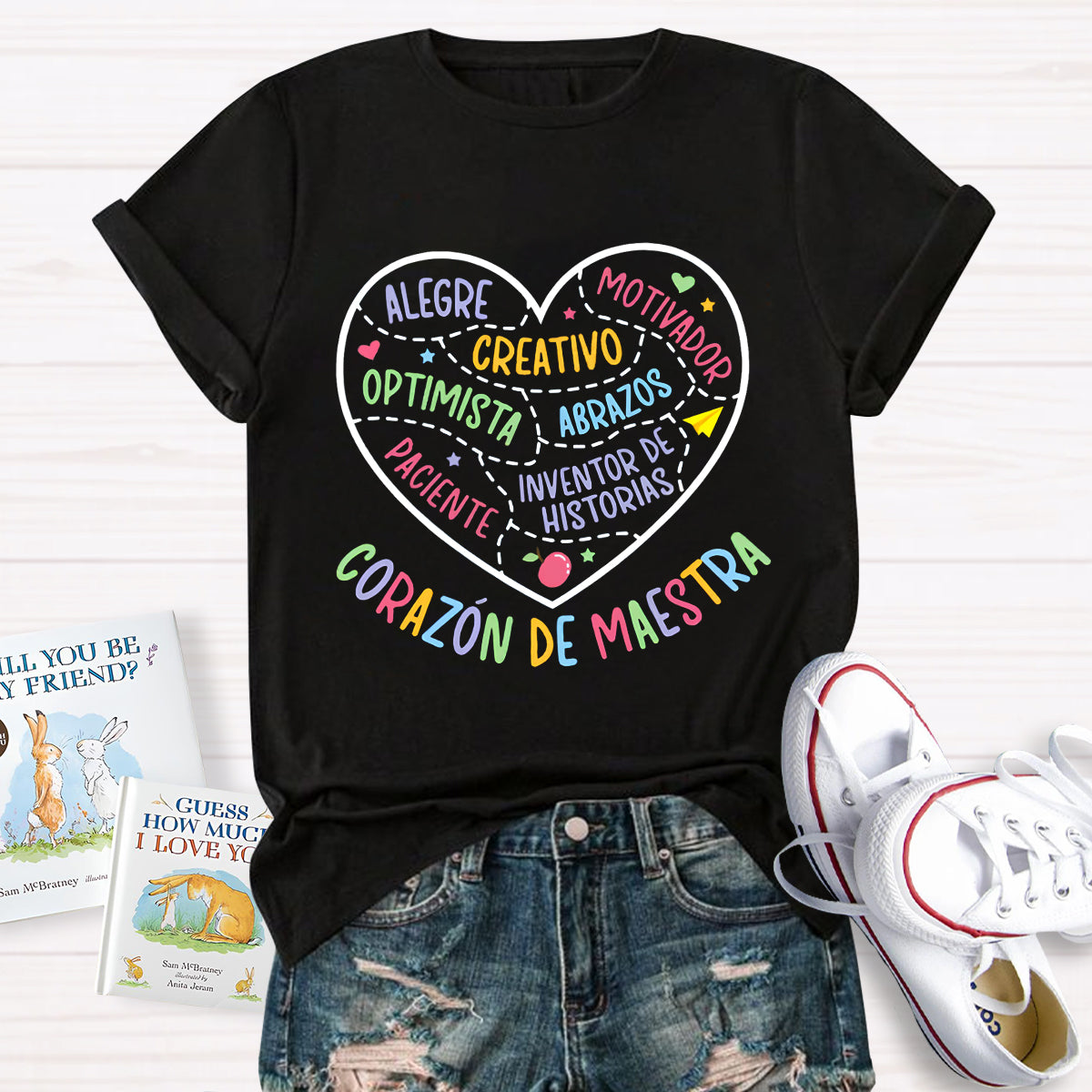 Corazon Maestra De Español Spanish Teacher T-Shirt