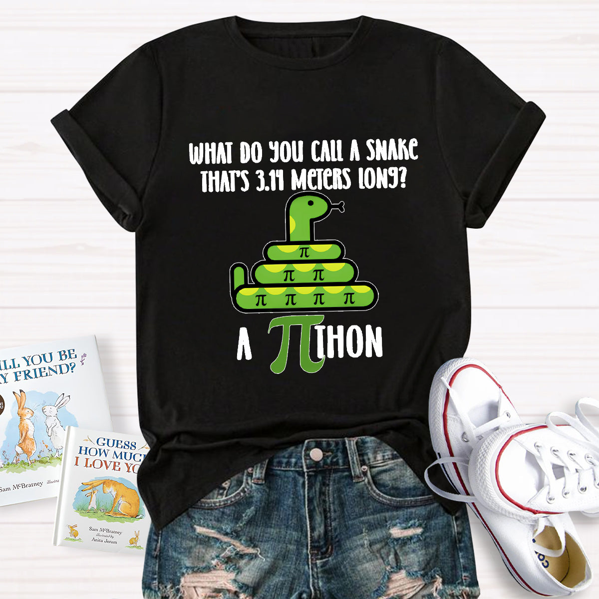 What Do You Call A Snake That'S 3.14 Meters Long Funny Pi Day T-Shirt