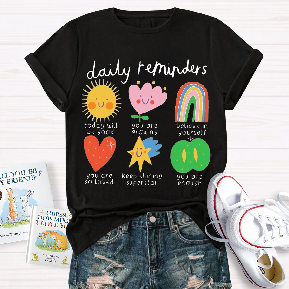 Daily Reminders Positive Teacher T-Shirt