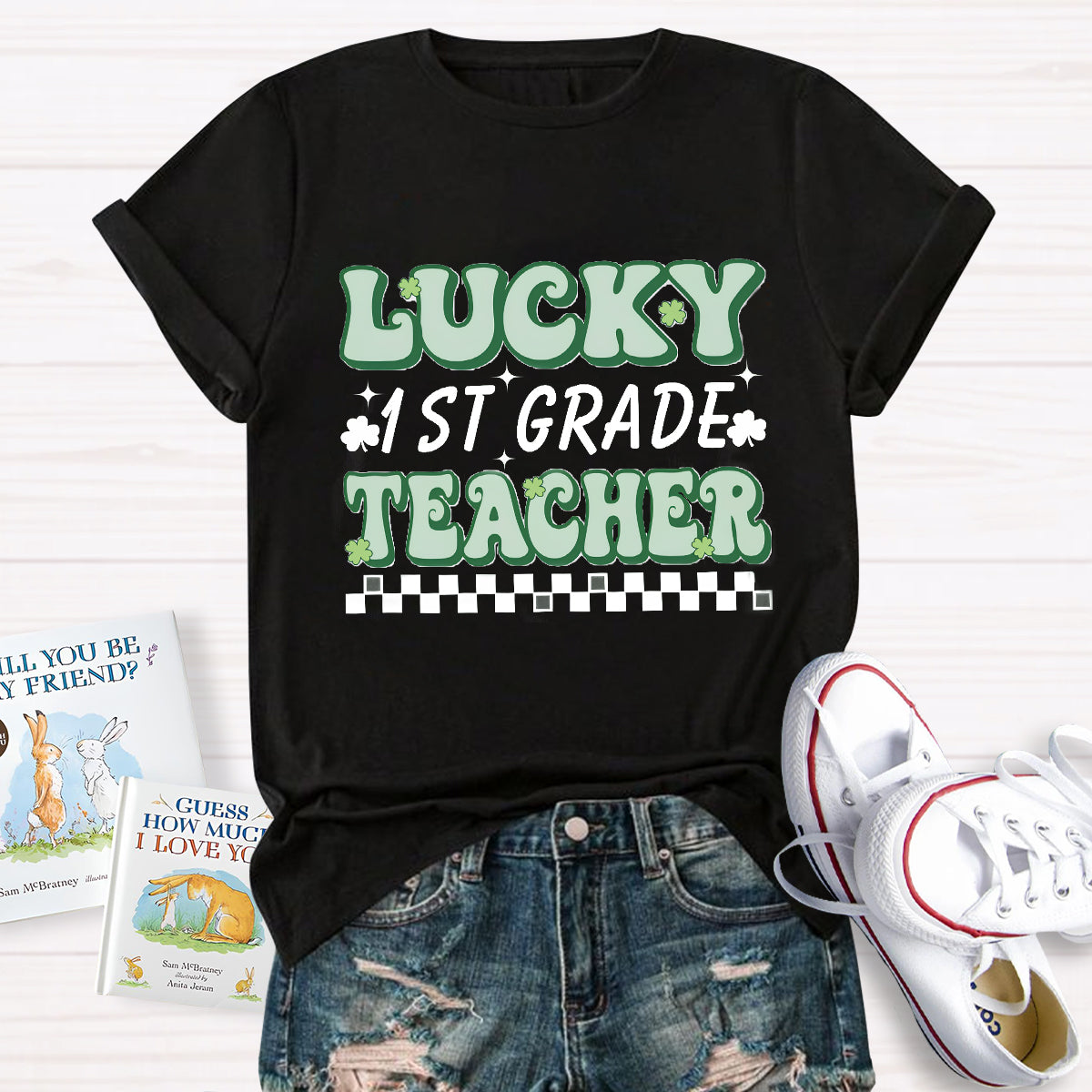 Personalized Grade Lucky Teacher T-Shirt