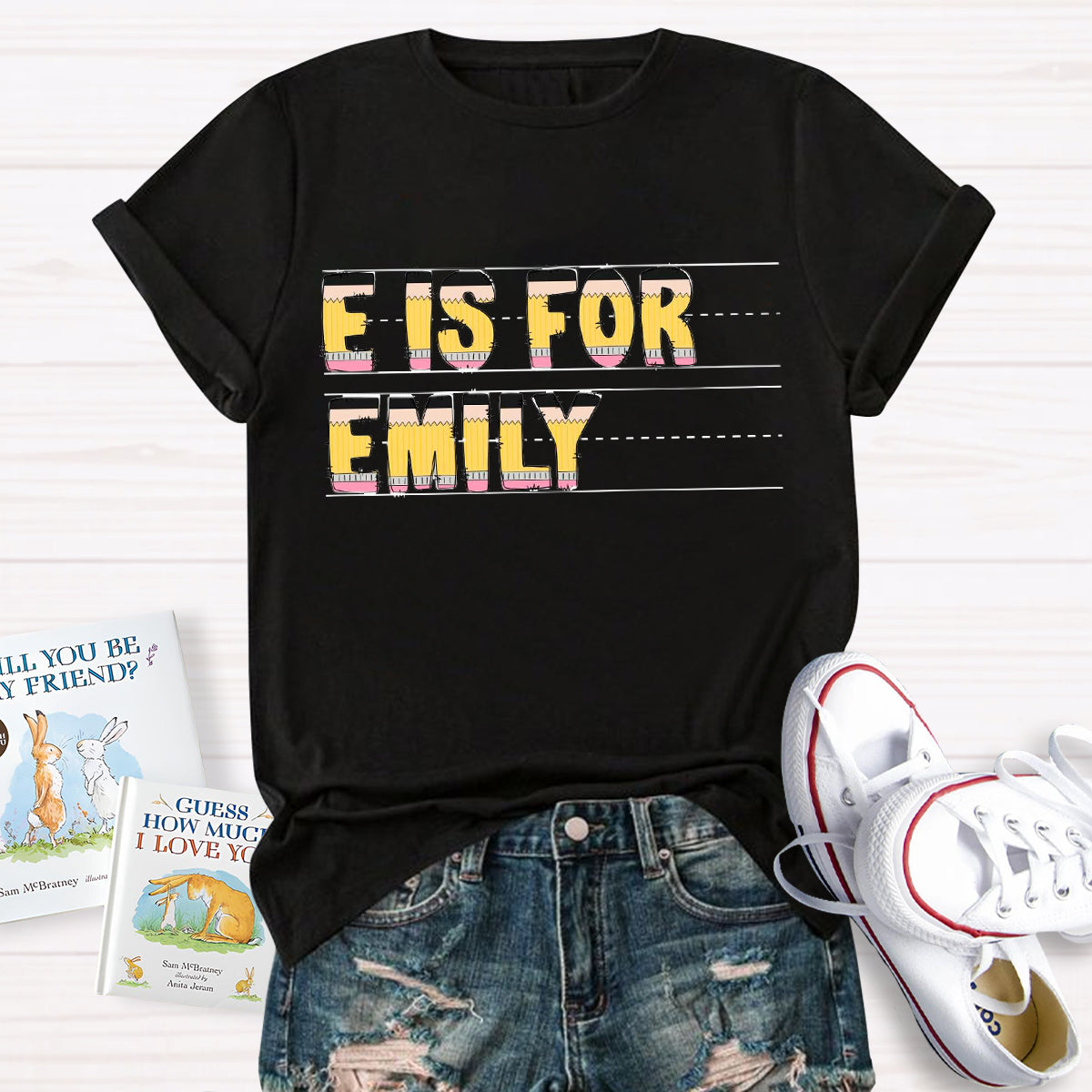 Personalized Name E Is For EmilyT-Shirt