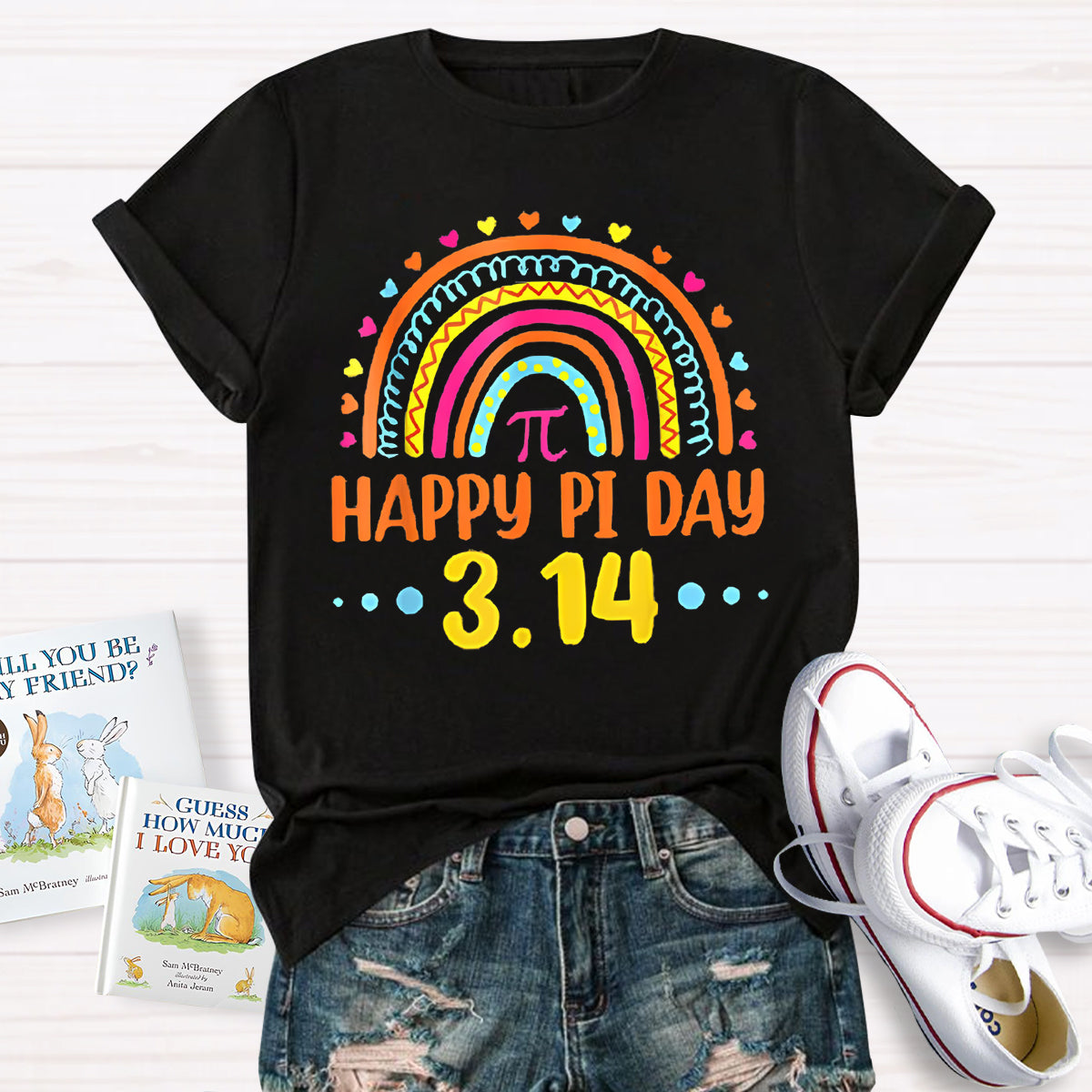 Happy Pi Day Rainbow Teacher T-Shirt