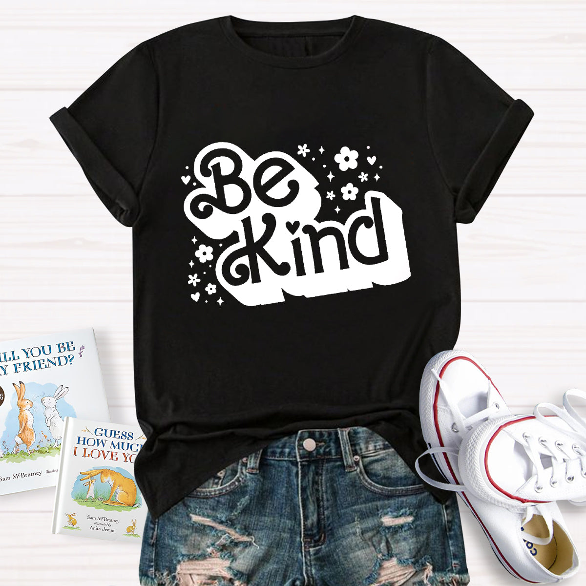 Be Kind Pink Flower Teacher T-Shirt