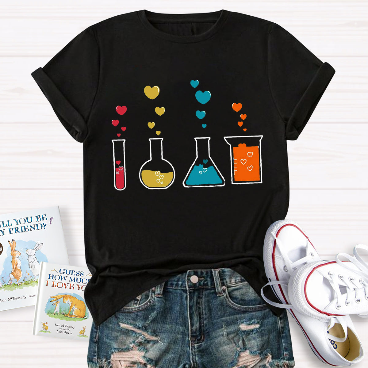 Cute Chemistry Hearts Teacher T-Shirt