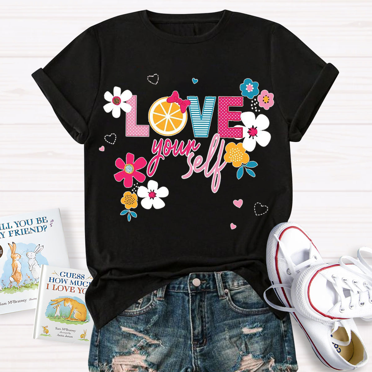 Love Yourself Flower Teacher T-Shirt