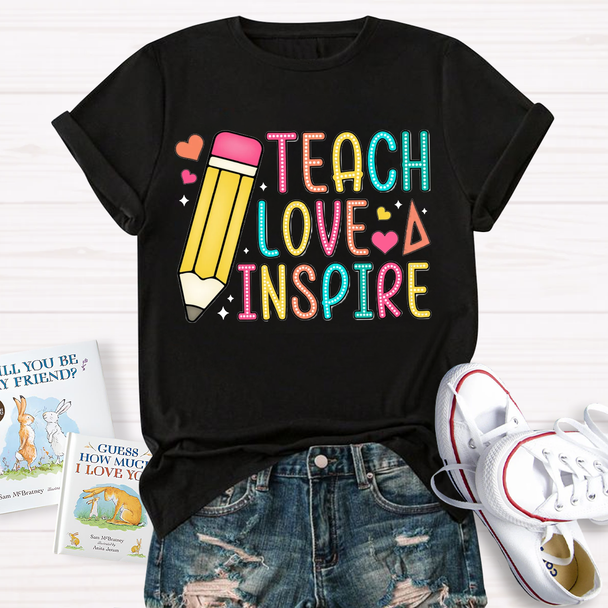 Teach Love Inspire Pencile T-Shirt