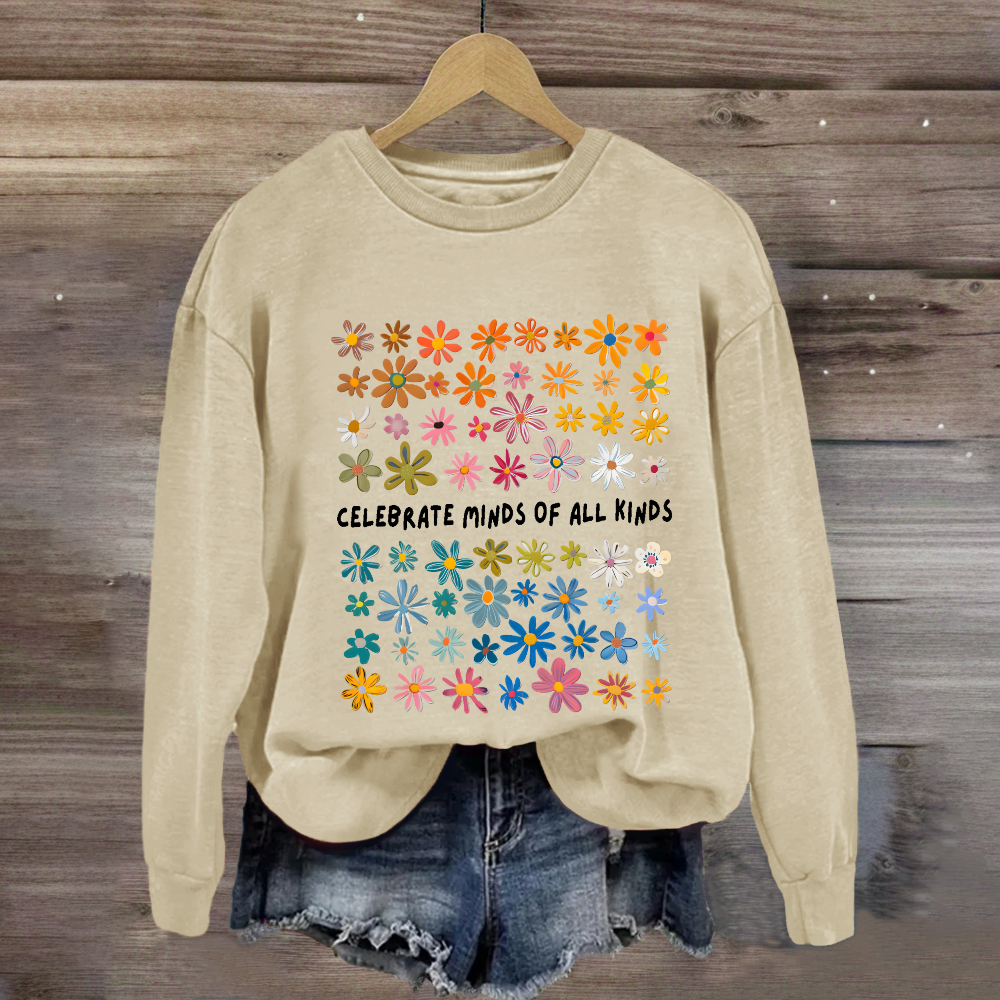 Celebrate Minds of All Kinds Floral Special Education Sweatshirt