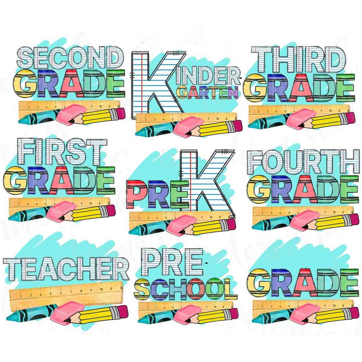 Personalized Grade Second Grade Pencil Eraser Ruler T-shirt