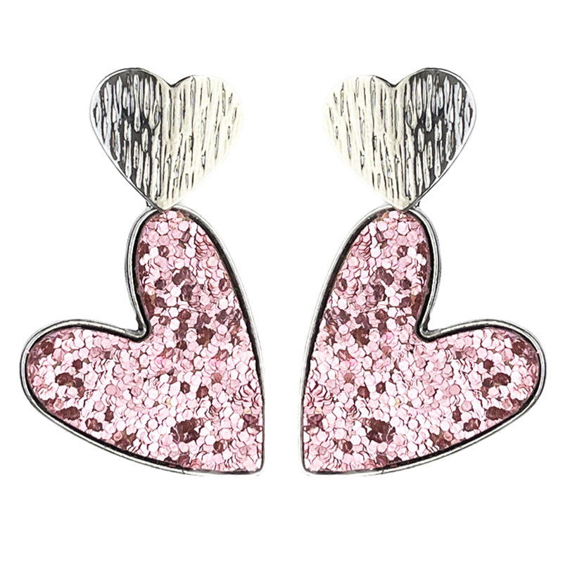 Glittering Heart Earrings