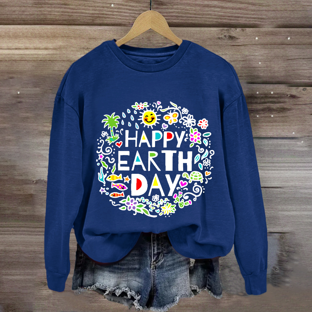 Happy Earth Day Floral Sweatshirt