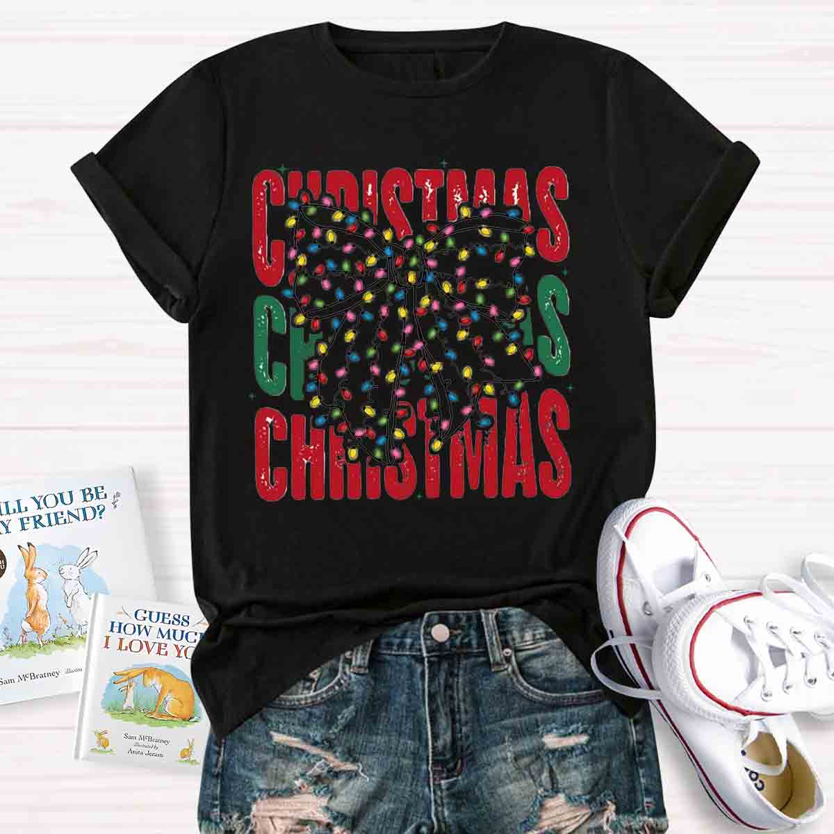 Christmas Coquette Bow T-shirt