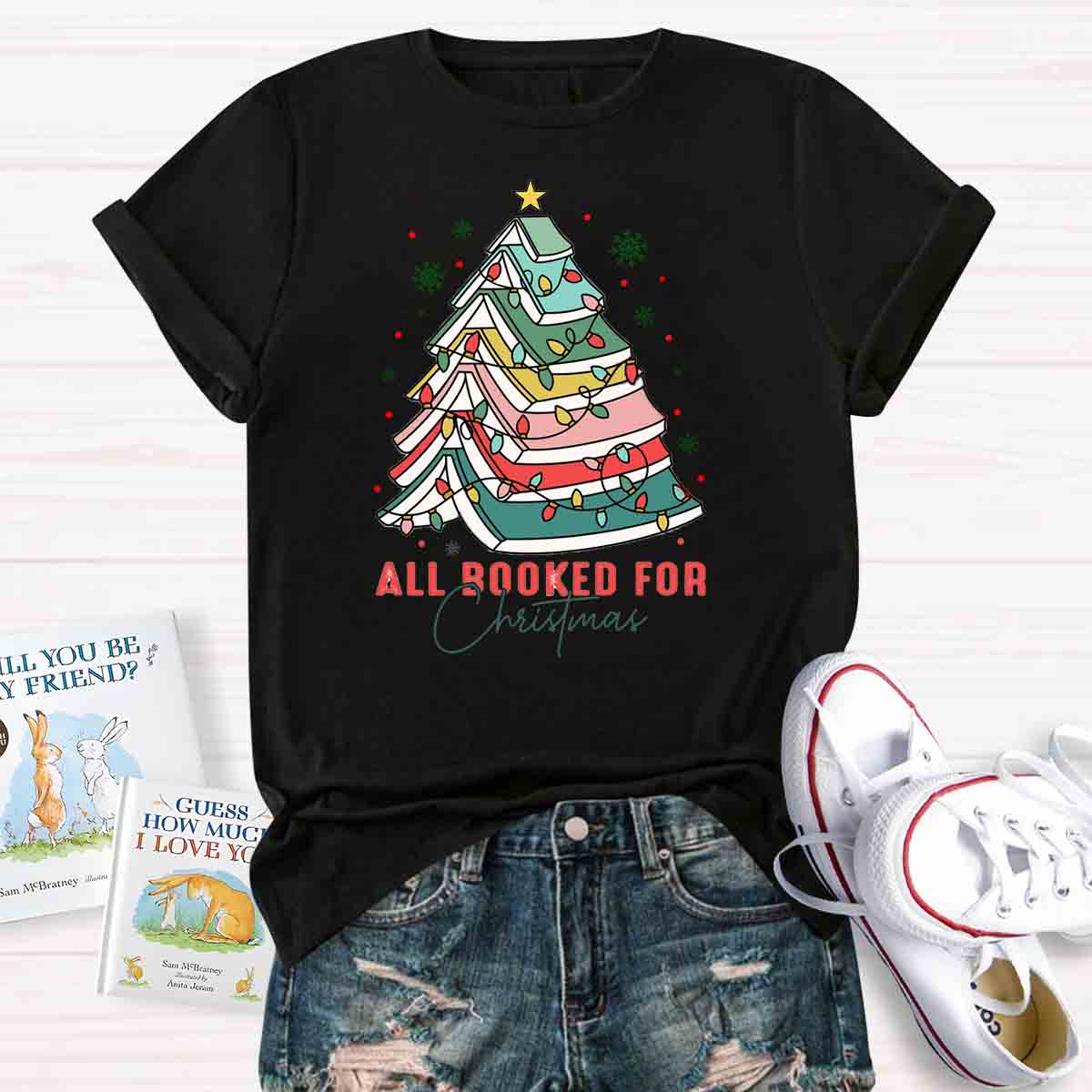 All Booked For Christmas T-shirt