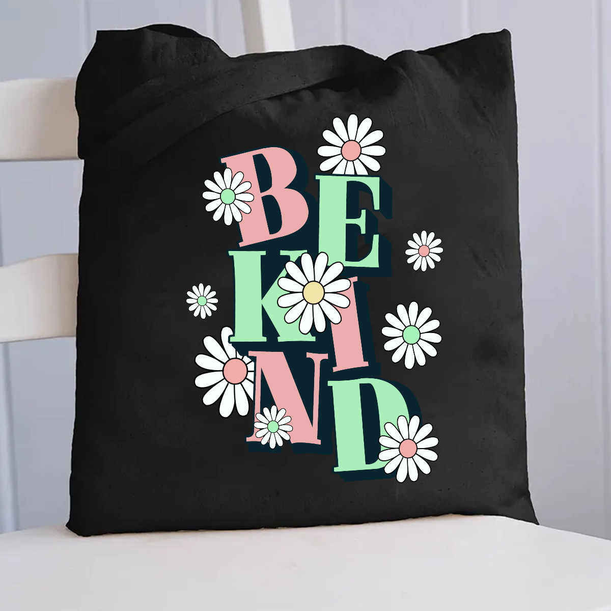 Be Kind Flower Design Teacher Canvas Tote Bag