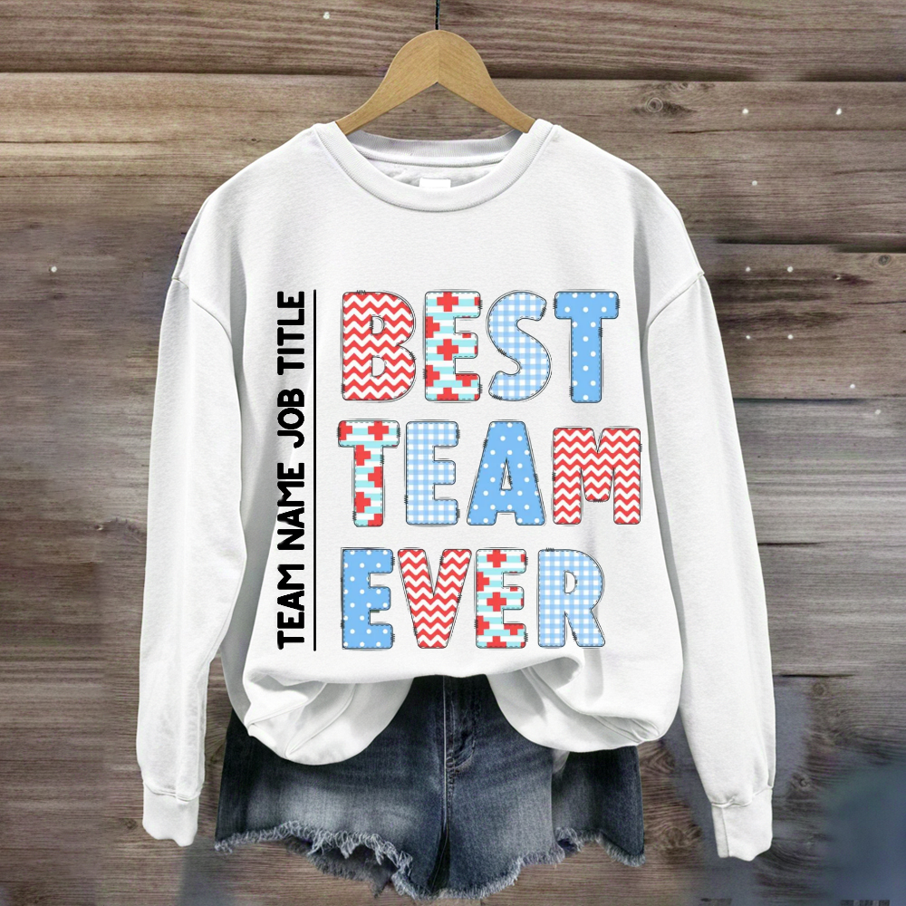 Personalized Team Name Plaid Design Sweatshirt