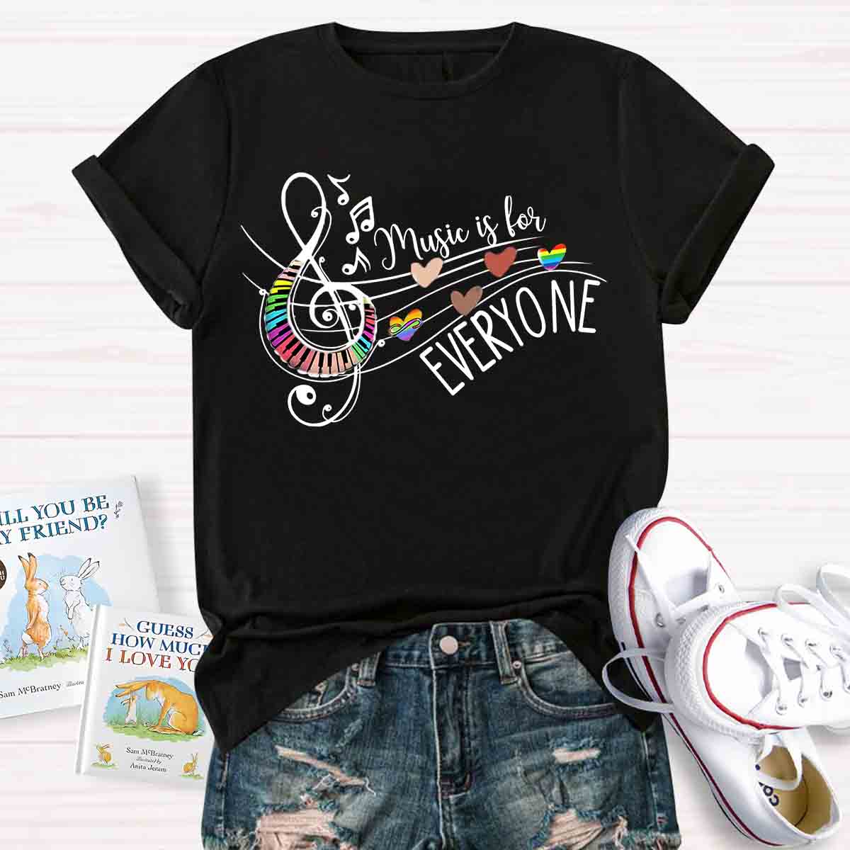 Music Is For Everyone Teacher T-Shirt