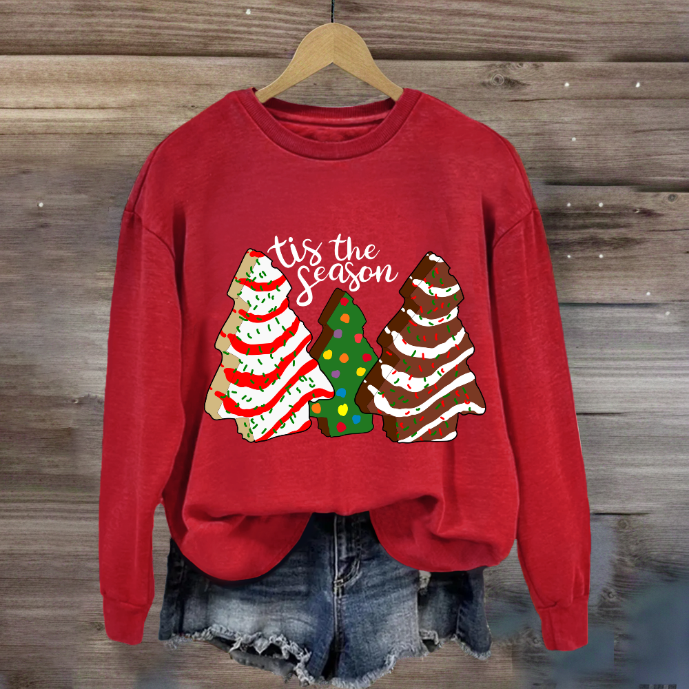 Tis the Season Christmas Tree Cakes Sweatshirt