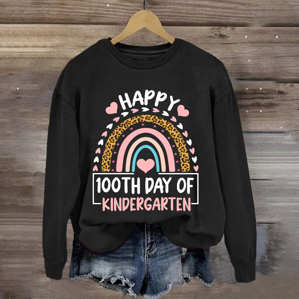 Happy 100th Day of Kindergarten Rainbow Sweatshirt